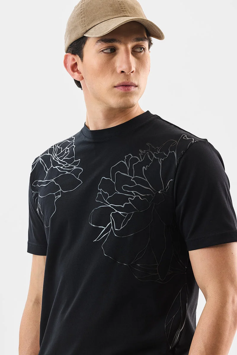 سنيتش Abstract Sliver Print Slim Fit T-Shirt